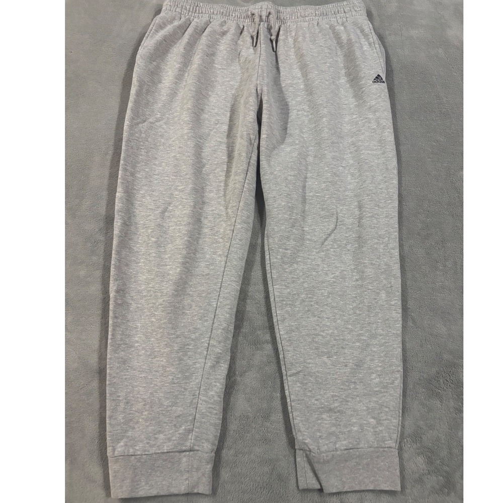 Adidas Golf Mens XL Gray Jogger Sweatpants Heathered Fleece Tapered Cuffed